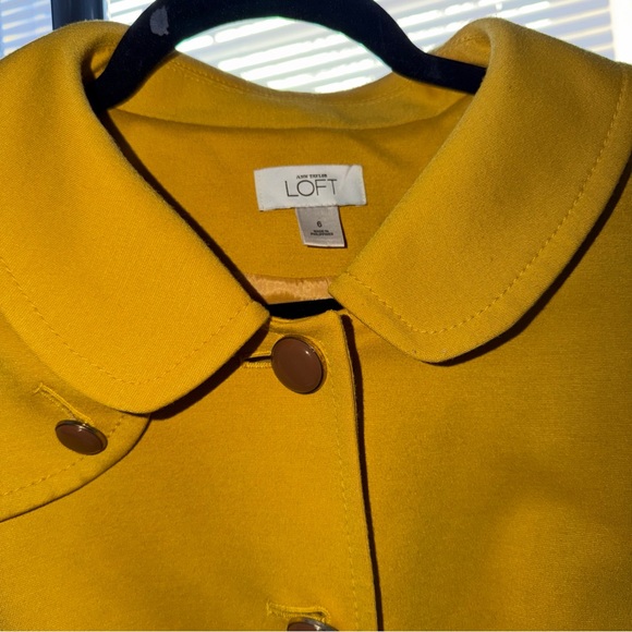 LOFT Mustard Yellow Trench Coat - Picture 2 of 8